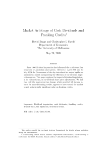 Market Arbitrage of Cash Dividends and Franking Credits