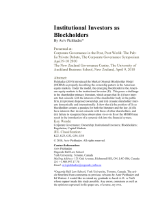 Institutional Investors as Blockholders
