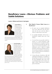 Beneficiary Loans—Obvious Problems and Subtle Solutions