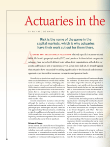 Actuaries in the Capital Markets