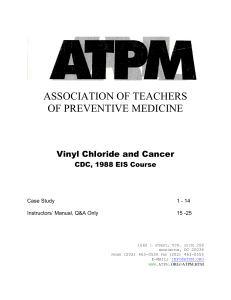Vinyl Chloride and Cancer - Northwest Center for Public Health