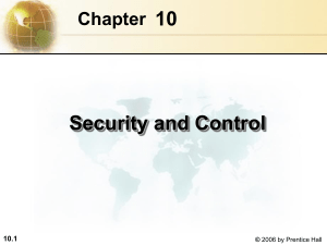 Management Information Systems Chapter 10 Security and Control