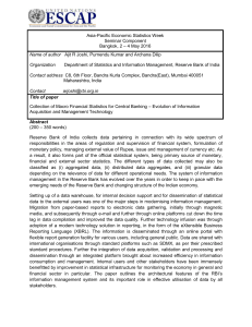 Collection of macro financial statistics for central banking