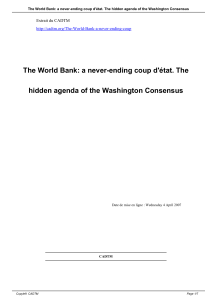 The World Bank: a never-ending coup d`état. The hidden