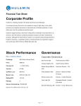 Corporate Profile Stock Performance Governance
