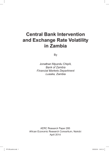 Central Bank Intervention and Exchange Rate Volatility in Zambia