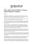 Piper Jaffray Fined $12,500 Over Primary Market Disclosure Violations
