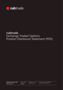 nabtrade Exchange Traded Options Product Disclosure Statement