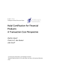 Halal Certification for Financial Products: A Transaction