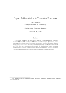 Export Differentiation in Transition Economies