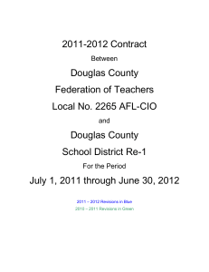 2011-2012 Contract Douglas County Federation of Teachers Local