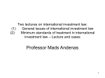 Two lectures on international investment law