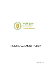risk management policy - Houses of the Oireachtas