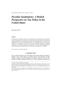 Peculiar Institutions: A British Perspective on Tax Policy