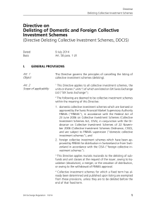 Directive Delisting Collective Investment Schemes