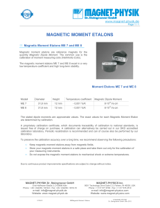 ME Magnetic Moment Etalons 2176 - MAGNET