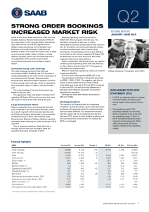 STRONG ORDER BOOKINGS INCREASED MARKET RISK