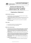 Goods and Services Tax: Telecommunication Supplies