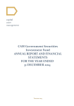 CAM Government Securities Investment Fund ANNUAL REPORT