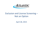 Exclusion Monitoring White Paper Deck Final May 2015