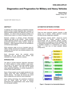 Diagnostics and Prognostics for Military and Heavy Vehicles