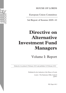 Directive on Alternative Investment Fund Managers