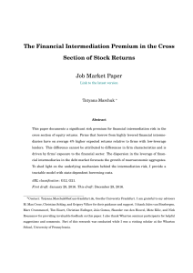 The Financial Intermediation Premium in the Cross Section of Stock