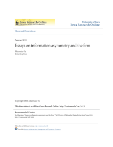 Essays on information asymmetry and the firm