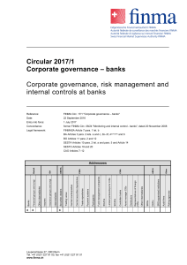 2017/01 FINMA Circular "Corporate governance – banks"