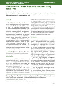 The Effect of Stock Market Situation on Investment among Iranian