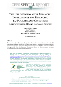 the use of innovative financial instruments for financing eu policies