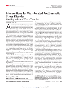 Interventions for War-Related PTSD: Meeting Veterans Where They