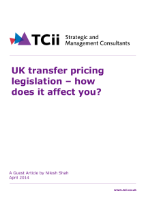 UK transfer pricing legislation
