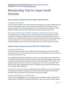 Membership Tips for Super Small Sections