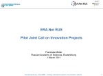 ERA.Net RUS Pilot Joint Call on Innovation Projects