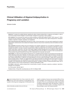 Clinical Utilization of Atypical Antipsychotics in Pregnancy