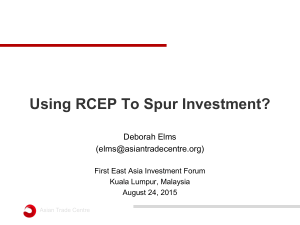 Using RCEP To Spur Investment?