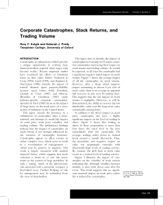 Corporate Catastrophes, Stock Returns, and Trading Volume