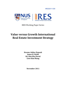 Value versus Growth International Real Estate Investment Strategy
