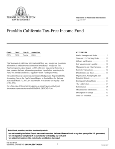 Franklin California Tax-Free Income Fund SAI
