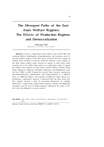 The Divergent Paths of the East Asian Welfare Regimes: The Effects