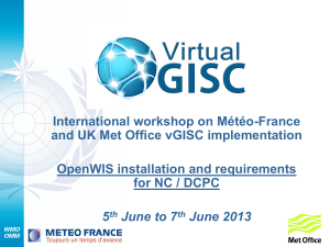 International workshop on Météo-France and UK - WIS WIKI