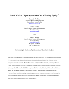Stock Market Liquidity and the Cost of Issuing Equity