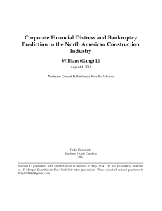 Corporate Financial Distress and Bankruptcy