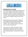 Building Blocks Pre-K Math The ECASD Early Learning Math