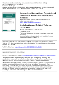 Globalization and Political Violence, 1970–2008