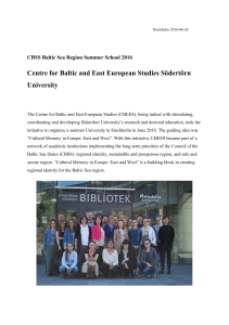 Centre for Baltic and East European Studies Södertörn University