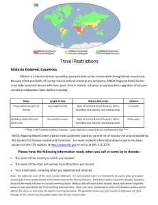 Travel Restrictions - MEDIC Regional Blood Center
