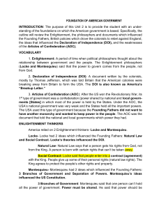 Unit 2- Foundations of Government