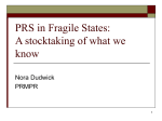 PRS in Fragile states: A stocktaking of what we